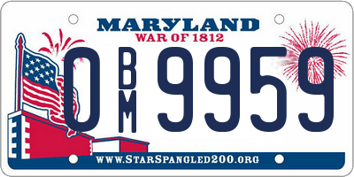 MD license plate 0BM9959