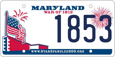 MD license plate 1853