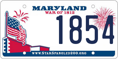 MD license plate 1854