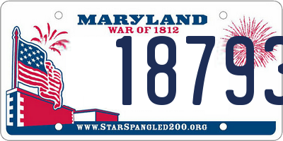 MD license plate 18793