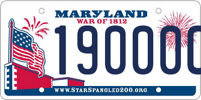 MD license plate 19000CG