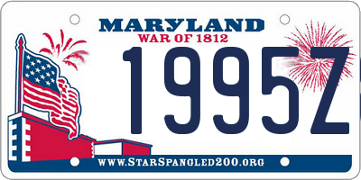 MD license plate 1995Z8