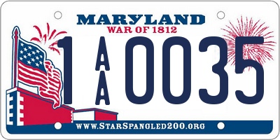 MD license plate 1AA0035