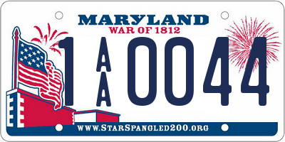 MD license plate 1AA0044