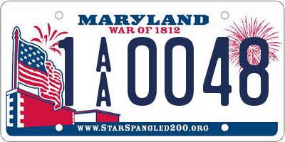 MD license plate 1AA0048