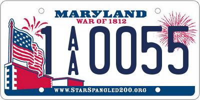 MD license plate 1AA0055