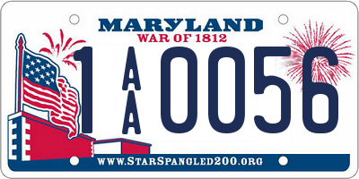 MD license plate 1AA0056