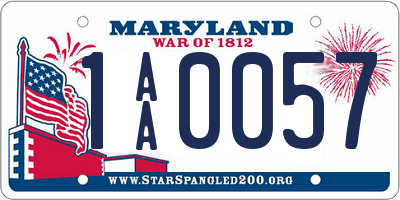 MD license plate 1AA0057