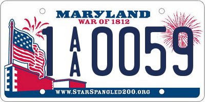 MD license plate 1AA0059