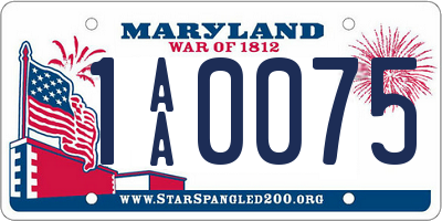 MD license plate 1AA0075