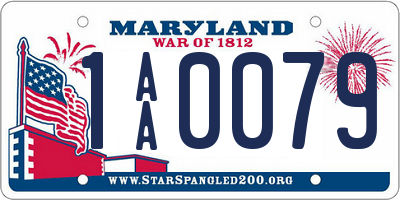 MD license plate 1AA0079