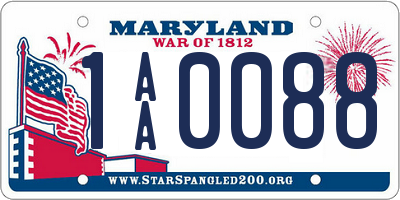 MD license plate 1AA0088