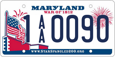 MD license plate 1AA0090