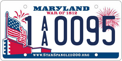 MD license plate 1AA0095