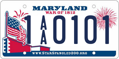 MD license plate 1AA0101