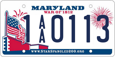 MD license plate 1AA0113