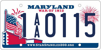 MD license plate 1AA0115