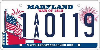 MD license plate 1AA0119