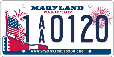 MD license plate 1AA0120