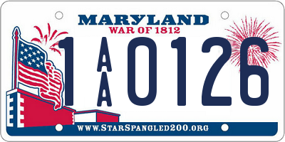 MD license plate 1AA0126