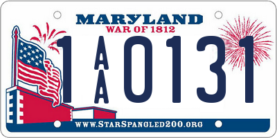 MD license plate 1AA0131