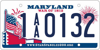 MD license plate 1AA0132