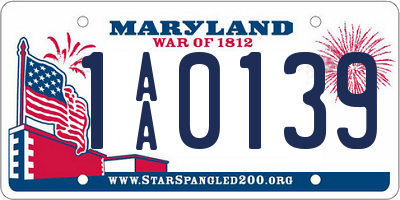 MD license plate 1AA0139