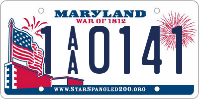 MD license plate 1AA0141