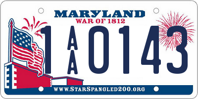 MD license plate 1AA0143