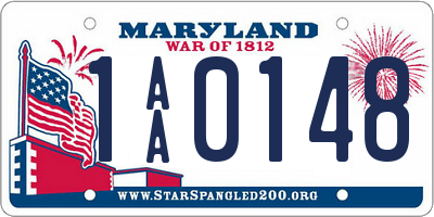 MD license plate 1AA0148