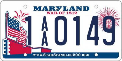 MD license plate 1AA0149