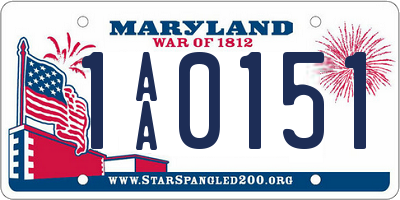 MD license plate 1AA0151