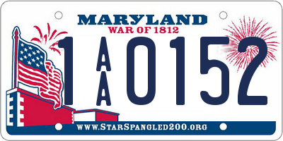 MD license plate 1AA0152