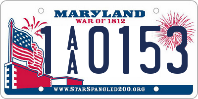 MD license plate 1AA0153