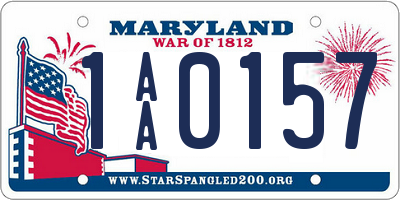 MD license plate 1AA0157