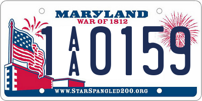 MD license plate 1AA0159