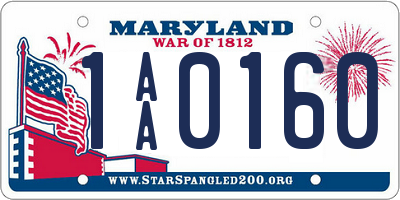 MD license plate 1AA0160