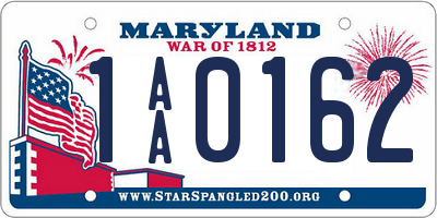 MD license plate 1AA0162