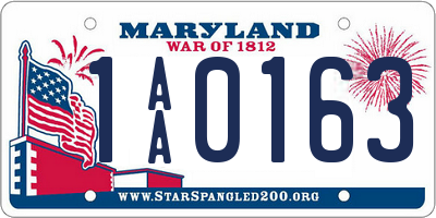 MD license plate 1AA0163