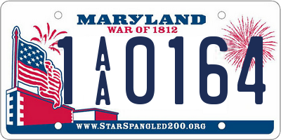 MD license plate 1AA0164