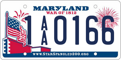 MD license plate 1AA0166