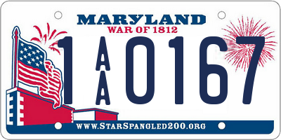 MD license plate 1AA0167