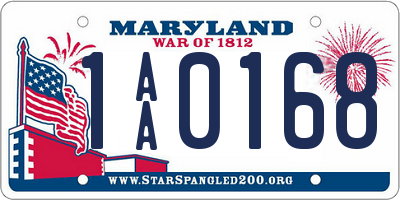 MD license plate 1AA0168