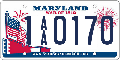 MD license plate 1AA0170