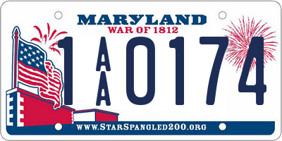 MD license plate 1AA0174