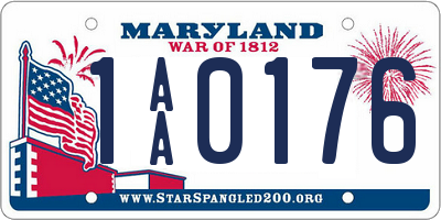 MD license plate 1AA0176