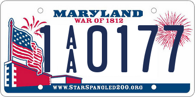 MD license plate 1AA0177