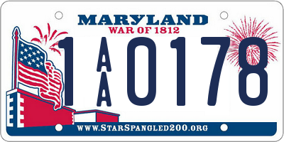 MD license plate 1AA0178