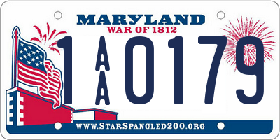 MD license plate 1AA0179