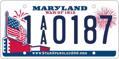 MD license plate 1AA0187